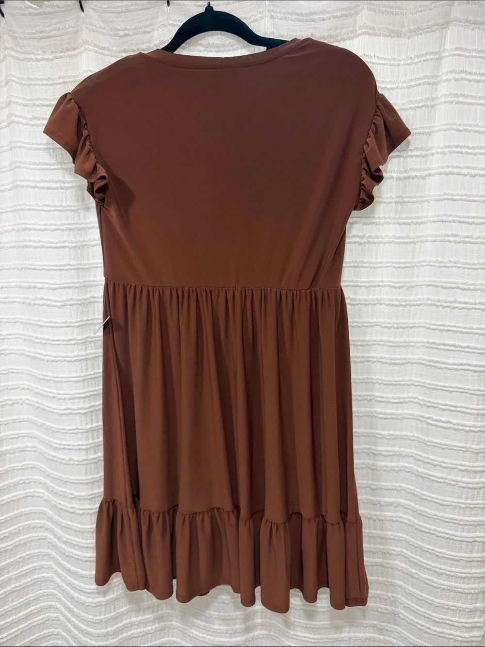 Express Kids Brown Ruffle-Sleeve Tiered Dress